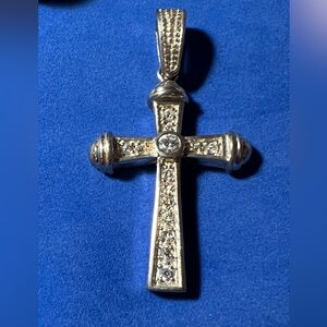 Sterling silver 925 solid cross pendant - vintage